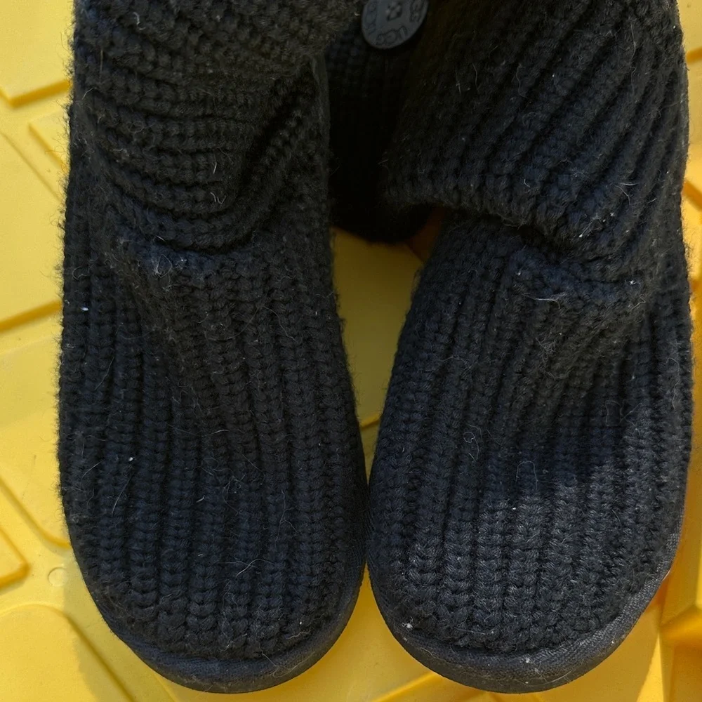 UGG Black Knit Kids Boots